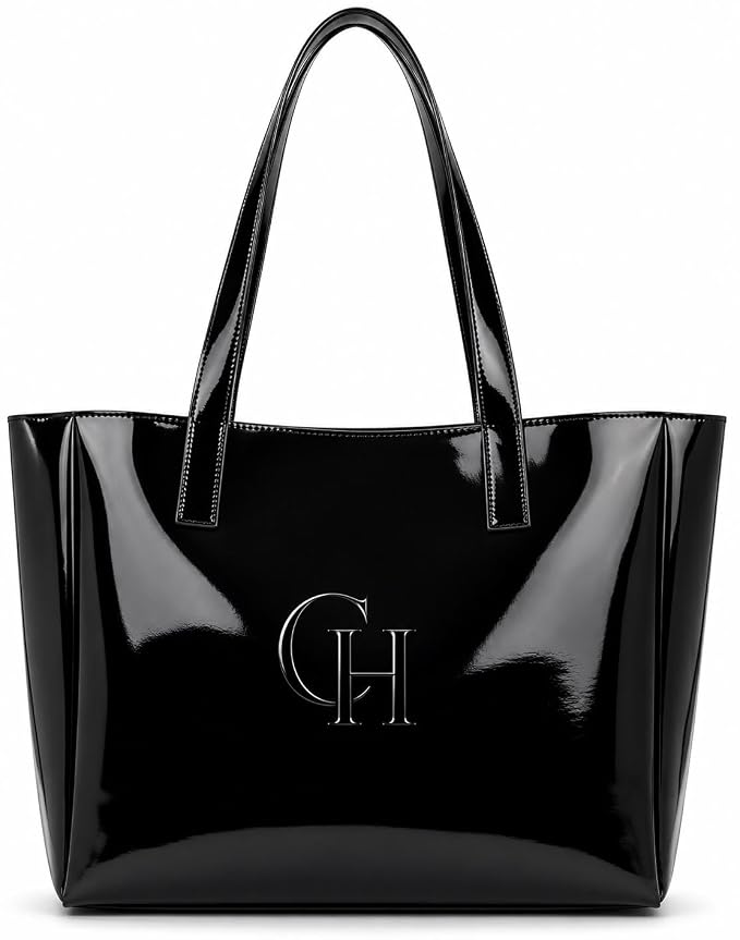 Kashvi Glossy Patent Shoulder Tote