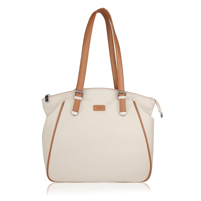 Aditi Tan-Piped Shoulder Tote