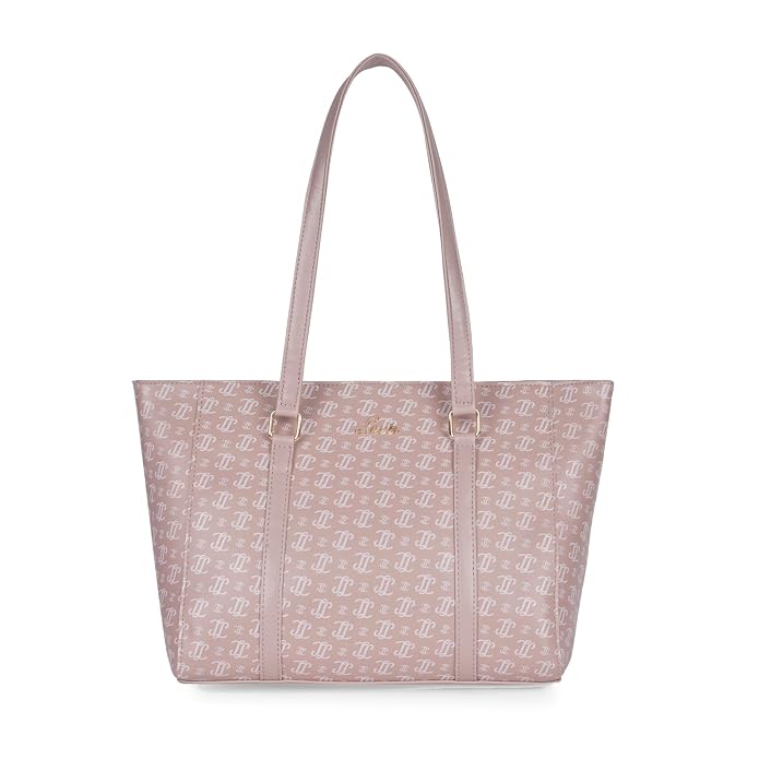 Navya Monogram Print Shoulder Tote
