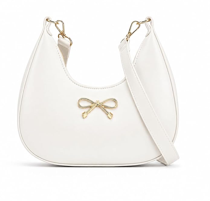 Riya Golden Bow Crescent Shoulder Bag