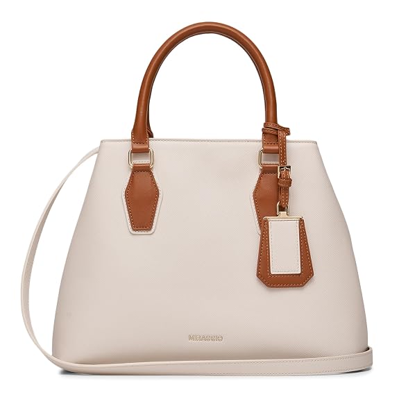 Anvi Contrast-Handle Structured Satchel